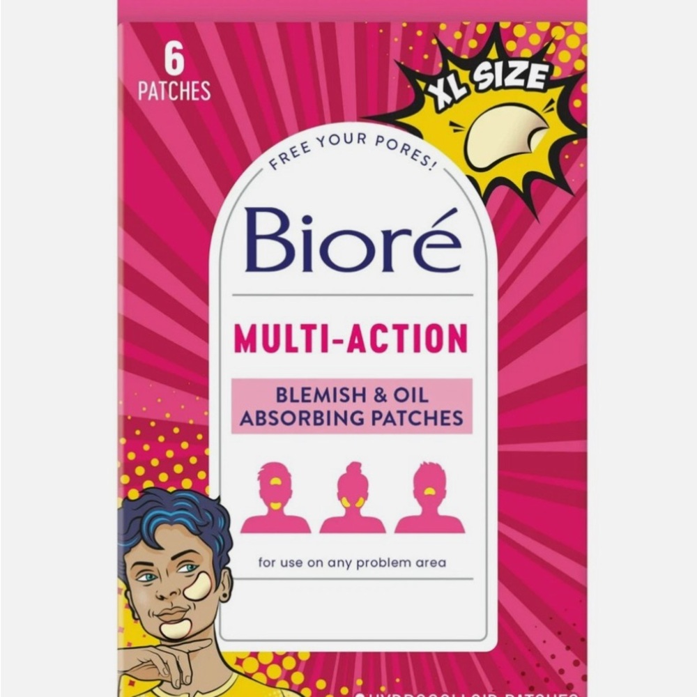Bioré Multi-Action Blemish & Oil Absorbing Patches - Vibrant Pink